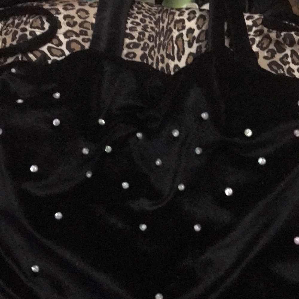 Victoria Secret Black Velvet  Bag
